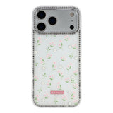 iPhone 17 Pro Max EIDERWOOD Hybrid Case with Rhinestone & Floral Design - White / Spring Flowers