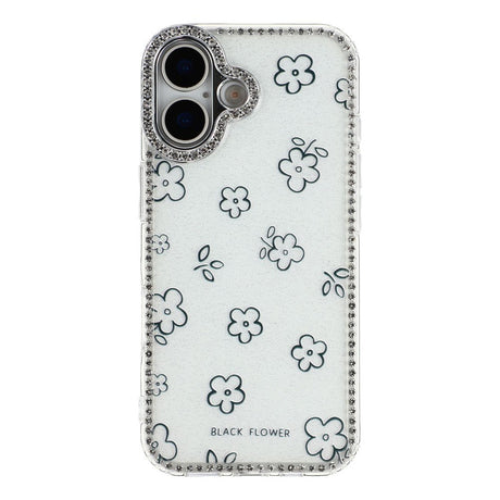 iPhone 17 EIDERWOOD Hybrid Case with Rhinestone & Floral Design - White / Flowers
