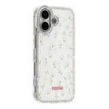 iPhone 17 EIDERWOOD Hybrid Case with Rhinestone & Floral Design - White / Spring Flowers