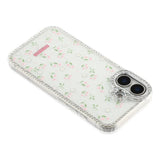 iPhone 17 EIDERWOOD Hybrid Case with Rhinestone & Floral Design - White / Spring Flowers