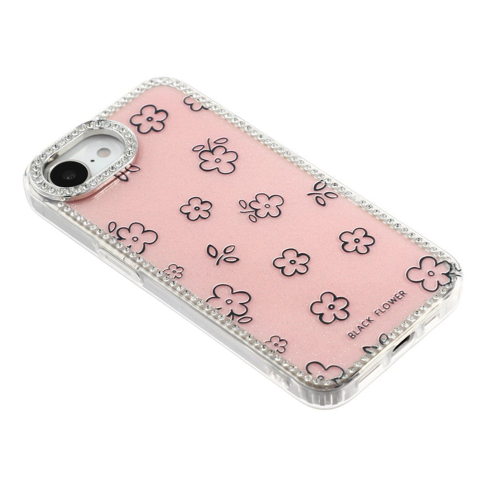 iPhone 17e / 16e EIDERWOOD Hybrid Case with Rhinestone & Floral Design - Pink / Flowers