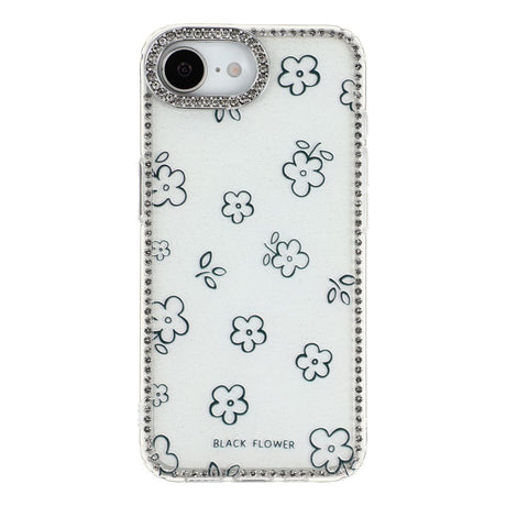 iPhone 17e / 16e EIDERWOOD Hybrid Case with Rhinestone & Floral Design - White / Flowers
