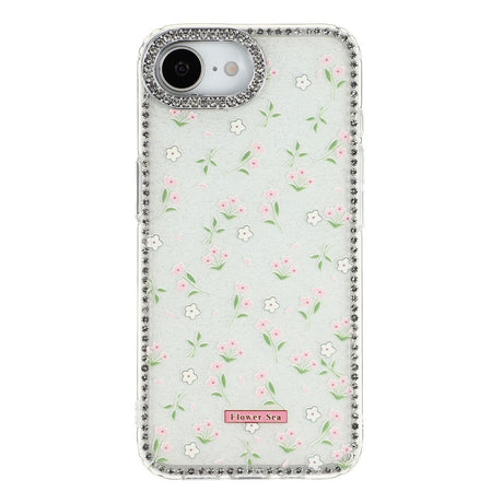 iPhone 17e / 16e EIDERWOOD Hybrid Case with Rhinestone & Floral Design - White / Spring Flowers