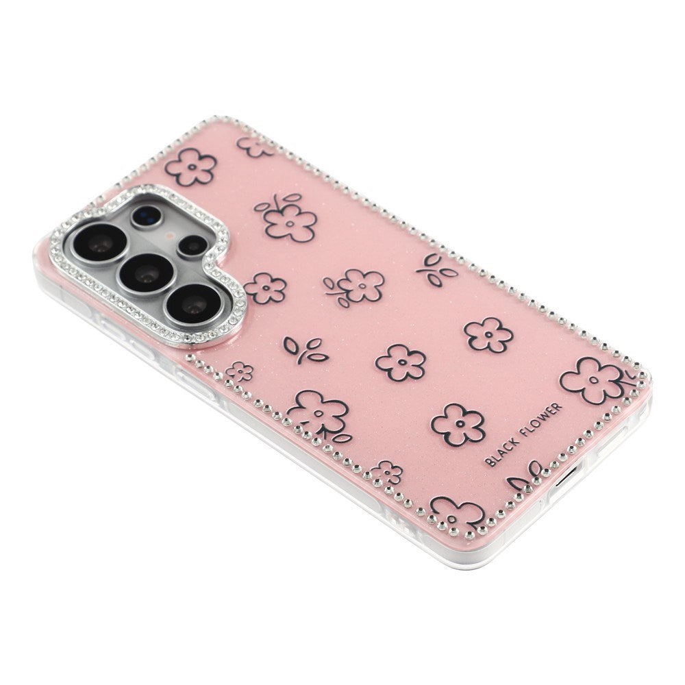 Samsung Galaxy S26 Ultra EIDERWOOD Hybrid Case with Rhinestone & Floral Design - Pink / Flowers