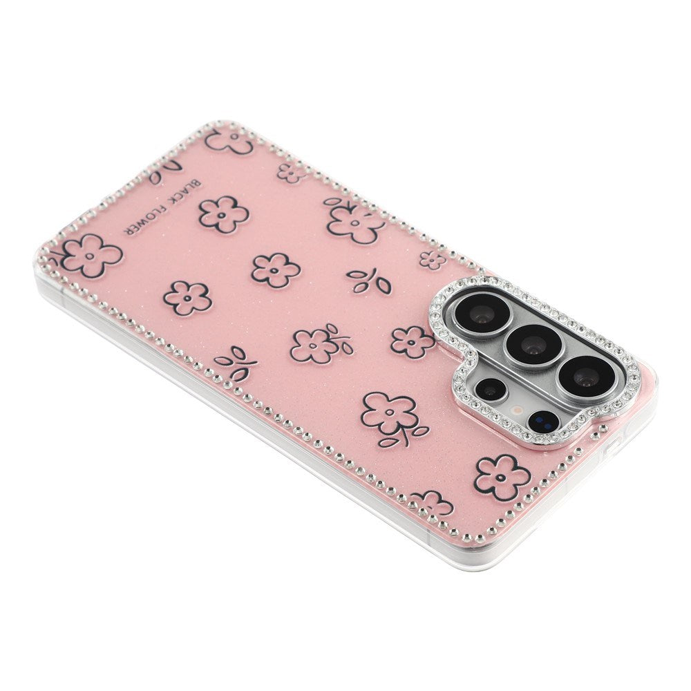 Samsung Galaxy S26 Ultra EIDERWOOD Hybrid Case with Rhinestone & Floral Design - Pink / Flowers