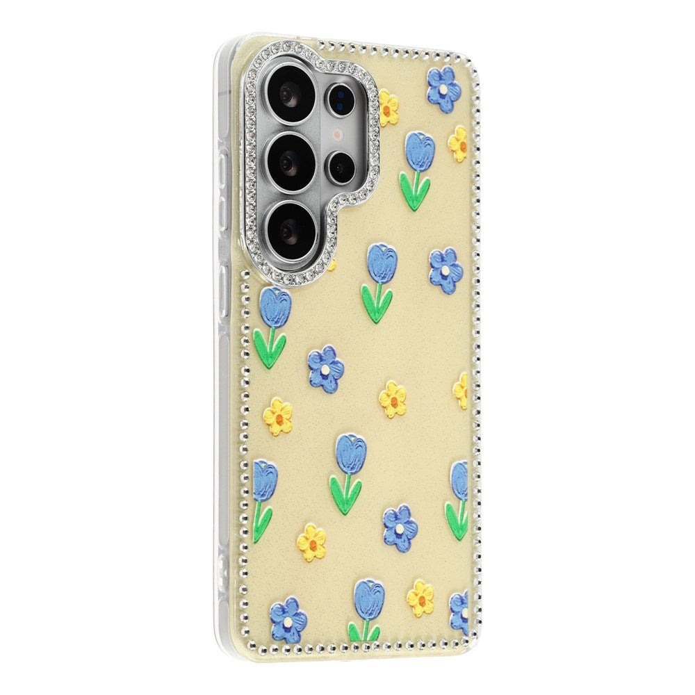 Samsung Galaxy S26 Ultra EIDERWOOD Hybrid Case with Rhinestone & Floral Design - Yellow / Tulips