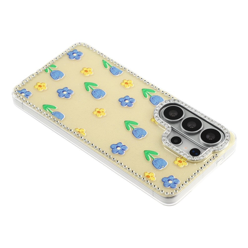 Samsung Galaxy S26 Ultra EIDERWOOD Hybrid Case with Rhinestone & Floral Design - Yellow / Tulips