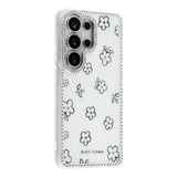 Samsung Galaxy S26 Ultra EIDERWOOD Hybrid Case with Rhinestone & Floral Design - White / Flowers