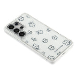 Samsung Galaxy S26 Ultra EIDERWOOD Hybrid Case with Rhinestone & Floral Design - White / Flowers