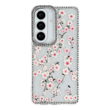 Samsung Galaxy S26 EIDERWOOD Hybrid Case with Rhinestone & Floral Design - Transparent / Cherry Blossoms