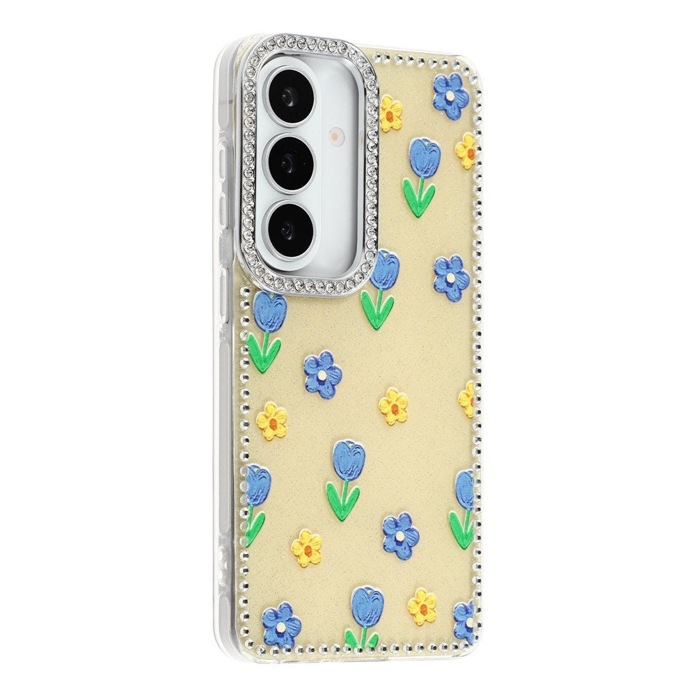 Samsung Galaxy S26 EIDERWOOD Hybrid Case with Rhinestone & Floral Design - Yellow / Tulips