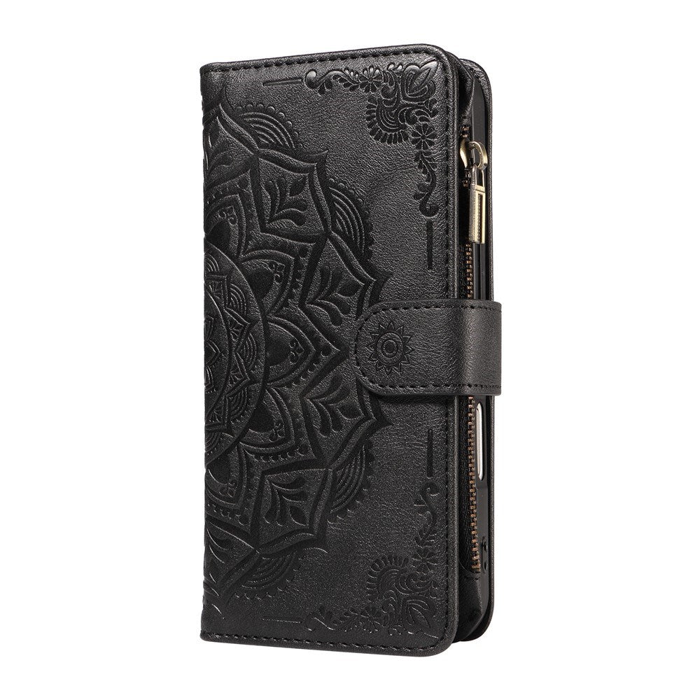 iPhone 17 Pro EIDERWOOD Flip Case with 9 x Card Holder - Zipper Pocket - RFDI Blocking - Strap - Black