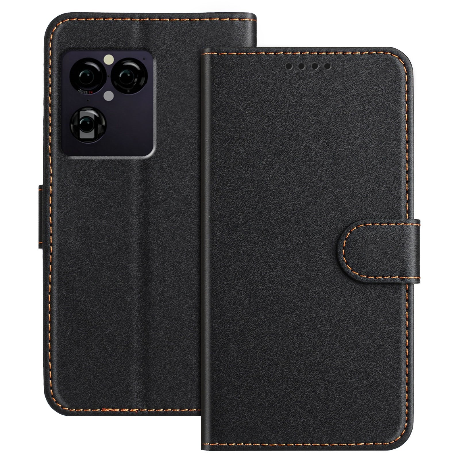 Sony Xperia 1 VIII EIDERWOOD Artificial Leather Flip Case with Stand Function and Card Holder - Black