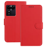 Sony Xperia 1 VIII EIDERWOOD Artificial Leather Flip Case with Stand Function and Card Holder - Red
