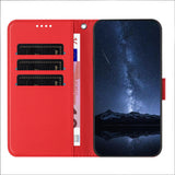Sony Xperia 1 VIII EIDERWOOD Artificial Leather Flip Case with Stand Function and Card Holder - Red