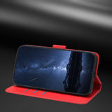 Sony Xperia 1 VIII EIDERWOOD Artificial Leather Flip Case with Stand Function and Card Holder - Red