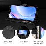 Honor 600 / 600 Pro EIDERWOOD Faux Leather Flip Case with Strap - Black