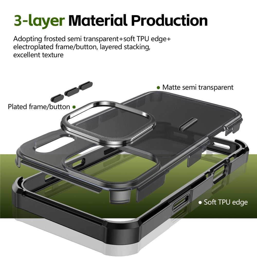 iPhone 17 Pro EIDERWOOD Matte Hybrid Plastic Case - MagSafe Compatible - Black