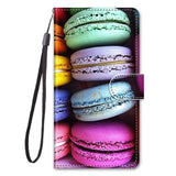 Sony Xperia 10 IV Leather Wallet Case w. Strap - Macaroons