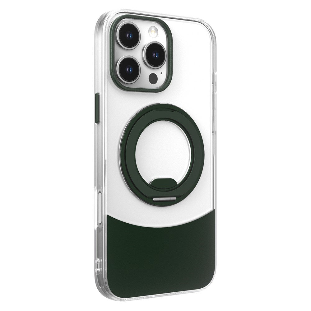 iPhone 15 Pro EIDERWOOD Hybrid Case with Stand Function - MagSafe Compatible - Transparent / Green