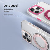 iPhone 15 Pro EIDERWOOD Hybrid Case with Stand Function - MagSafe Compatible - Transparent / Hot Pink