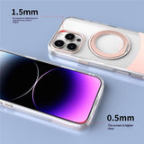 iPhone 14 Pro EIDERWOOD Hybrid Case with Stand Function - MagSafe Compatible - Transparent / Pink