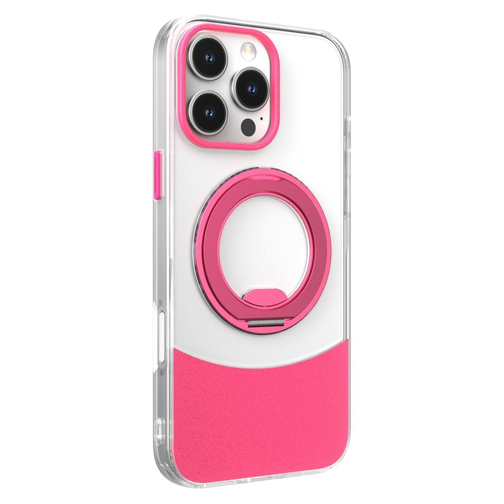 iPhone 14 Pro EIDERWOOD Hybrid Case with Stand Function - MagSafe Compatible - Transparent / Hot Pink