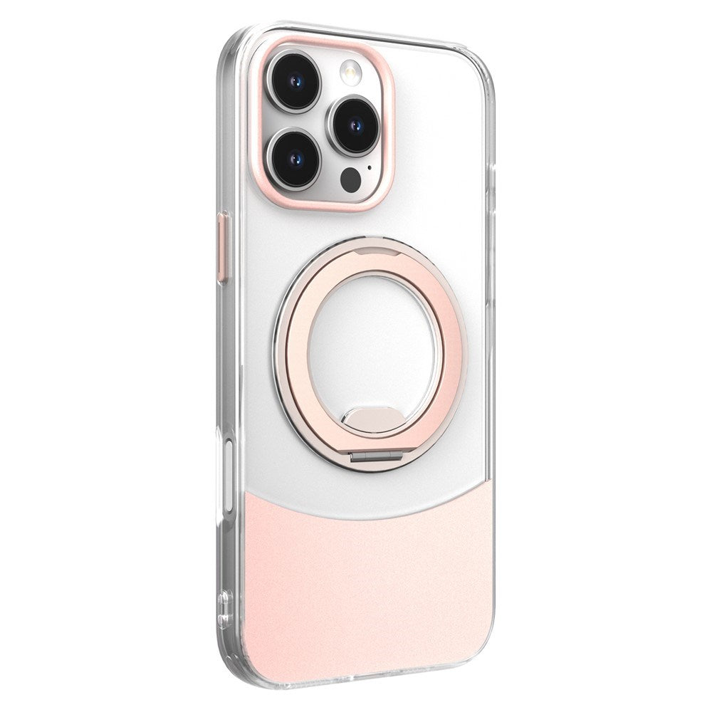 iPhone 14 / 13 EIDERWOOD Hybrid Case with Stand Function - MagSafe Compatible - Transparent / Pink