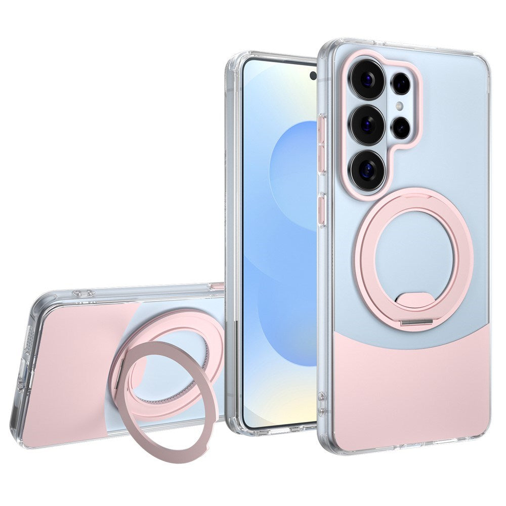 Samsung Galaxy S26 Ultra EIDERWOOD Hybrid Case with Stand Function - MagSafe Compatible - Transparent / Pink