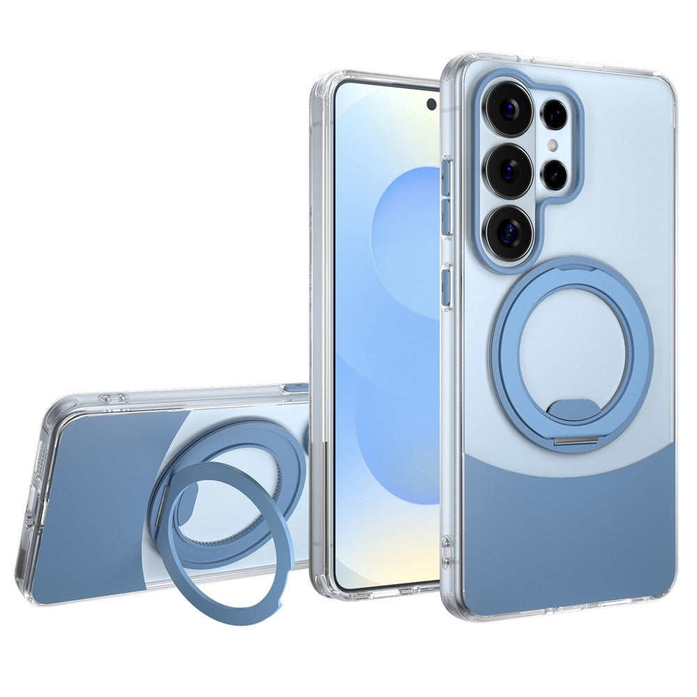 Samsung Galaxy S26 Ultra EIDERWOOD Hybrid Case with Stand Function - MagSafe Compatible - Transparent / Blue