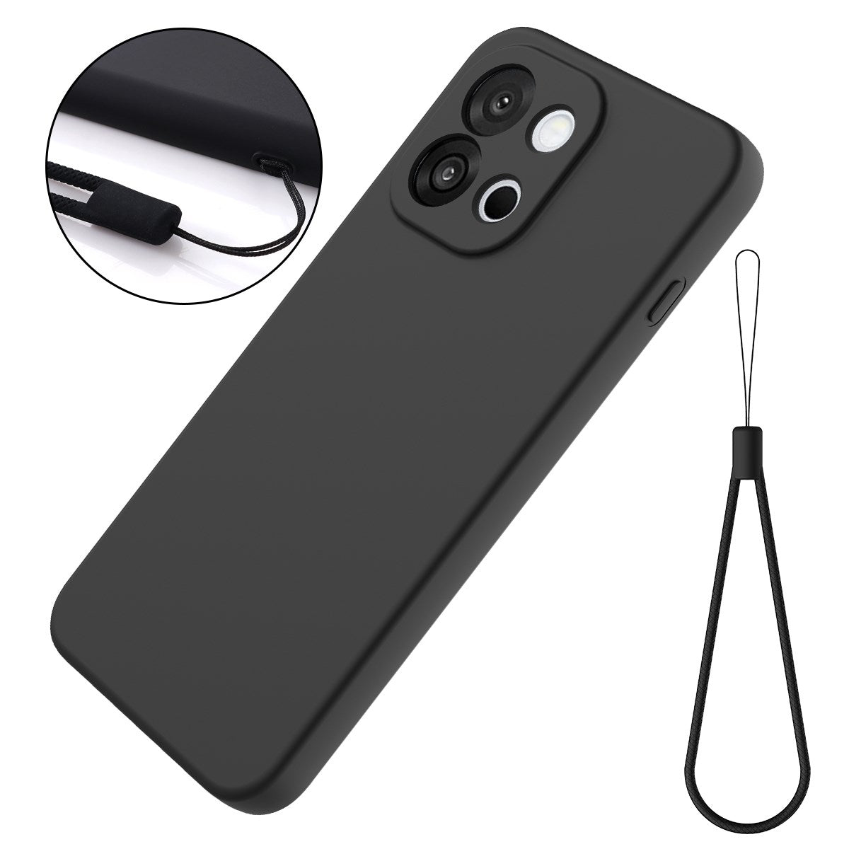 OnePlus Nord 6 EIDERWOOD Lined Silicone Case with Strap - Black