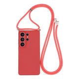 Samsung Galaxy S26 Ultra EIDERWOOD Lined Flexible Plastic Case w. Strap - Dark Red