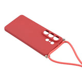 Samsung Galaxy S26 Ultra EIDERWOOD Lined Flexible Plastic Case w. Strap - Dark Red