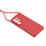 Samsung Galaxy S26 Ultra EIDERWOOD Lined Flexible Plastic Case w. Strap - Dark Red
