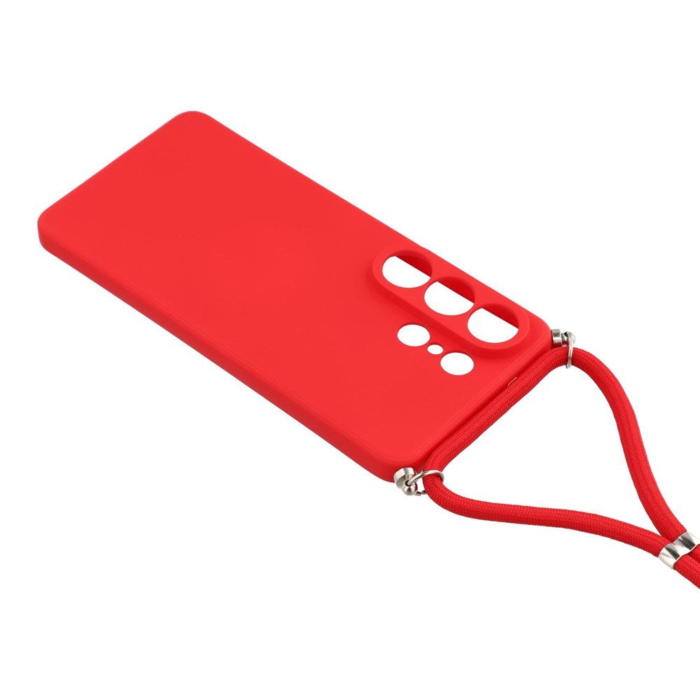 Samsung Galaxy S26 Ultra EIDERWOOD Lined Flexible Plastic Case w. Strap - Red