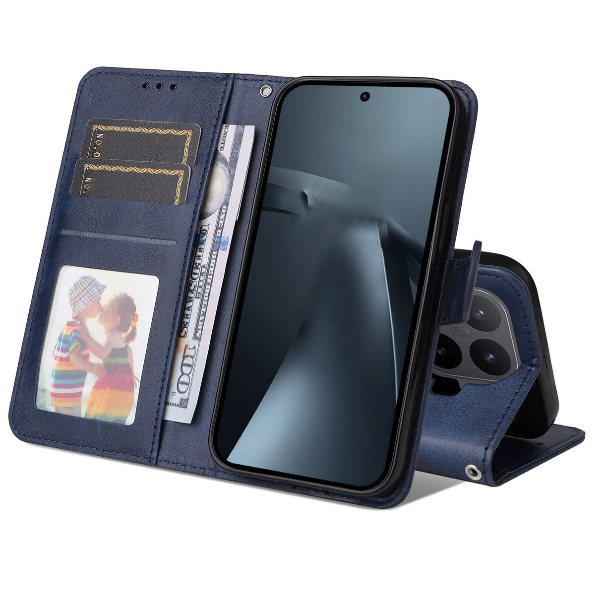 Xiaomi 17T EIDERWOOD Faux Leather Flip Case with Strap - Blue
