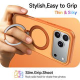 iPhone 18 Pro / 17 Pro EIDERWOOD Hybrid Plastic Case w. Rotating Kickstand - MagSafe Compatible - Orange