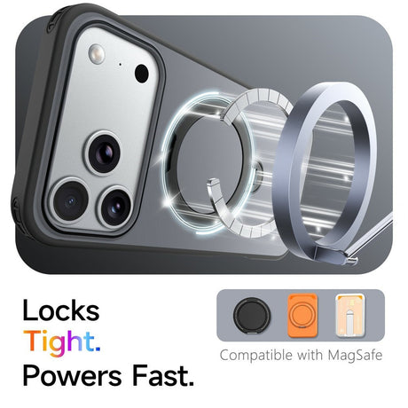 iPhone 18 Pro / 17 Pro EIDERWOOD Hybrid Plastic Case w. Rotating Kickstand - MagSafe Compatible - Black