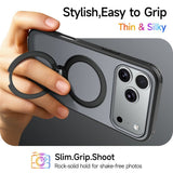 iPhone 18 Pro / 17 Pro EIDERWOOD Hybrid Plastic Case w. Rotating Kickstand - MagSafe Compatible - Black