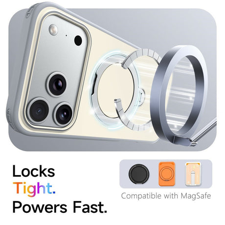 iPhone 18 Pro / 17 Pro EIDERWOOD Hybrid Plastic Case w. Rotating Kickstand - MagSafe Compatible - White