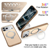 iPhone 18 Pro / 17 Pro EIDERWOOD Hybrid Plastic Case w. Rotating Kickstand - MagSafe Compatible - Beige
