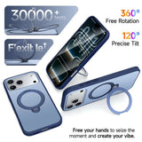 iPhone 18 Pro / 17 Pro EIDERWOOD Hybrid Plastic Case w. Rotating Kickstand - MagSafe Compatible - Blue