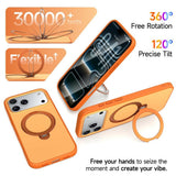 iPhone 18 Pro Max / 17 Pro Max EIDERWOOD Hybrid Plastic Case w. Rotating Kickstand - MagSafe Compatible - Orange