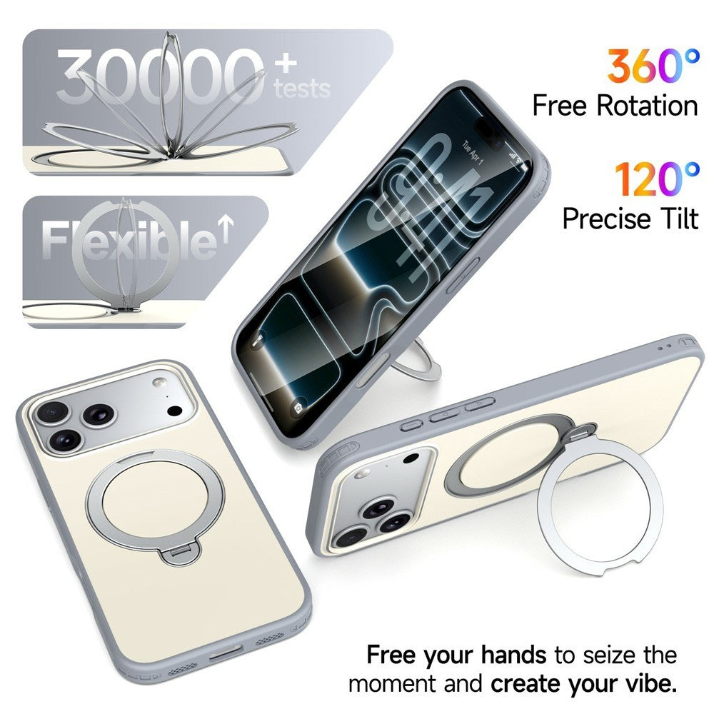 iPhone 18 Pro Max / 17 Pro Max EIDERWOOD Hybrid Plastic Case w. Rotating Kickstand - MagSafe Compatible - White