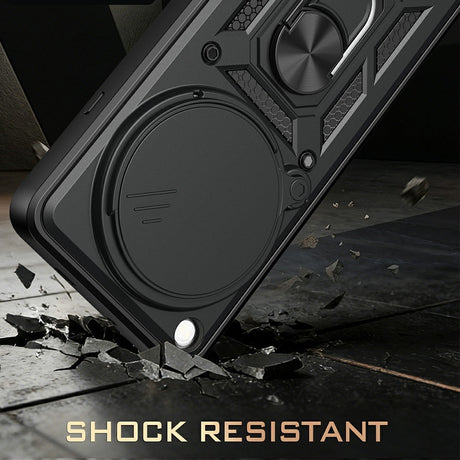 OPPO Find X9 Ultra EIDERWOOD Tough Case with 360° Rotatable Camslider & Kickstand - Black / Silver