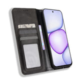 Realme C100 EIDERWOOD Faux Leather Flip Case with Card Holder & Stand Function - Black