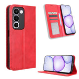 Realme C100 EIDERWOOD Faux Leather Flip Case with Card Holder & Stand Function - Red