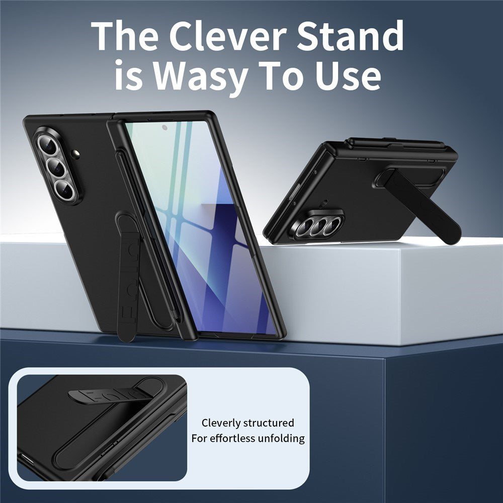 Samsung Galaxy Z Fold8 Hard Plastic Case with Screen Protector & Kickstand - Black