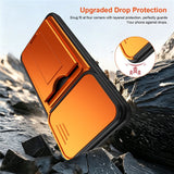 Samsung Galaxy A27 EIDERWOOD Hybrid Tough Case with Card Holder & Cam Slider - Orange