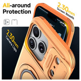 iPhone 18 Pro / 17 Pro EIDERWOOD Hybrid Tough Case with Card Holder & Cam Slider - MagSafe Compatible - Orange